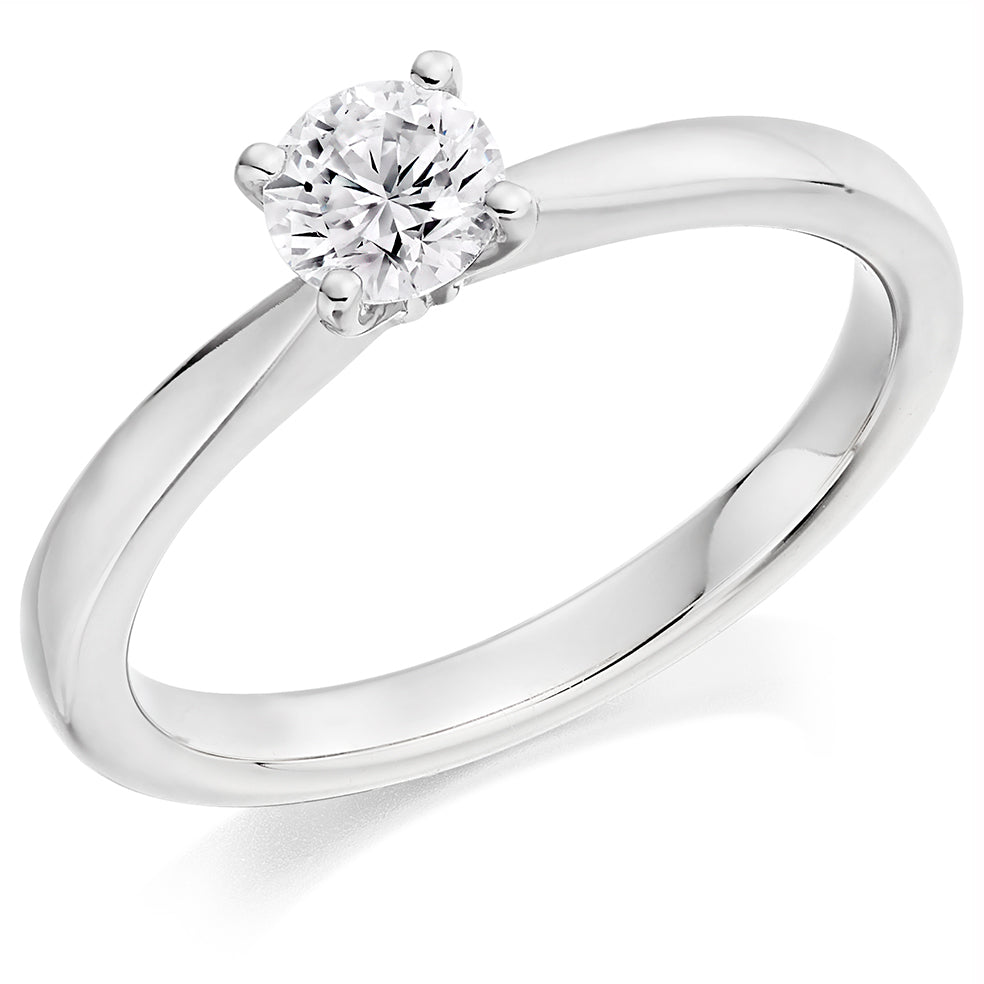 Solitaire Round Brilliant Engagement Ring 0.4ct in White Gold