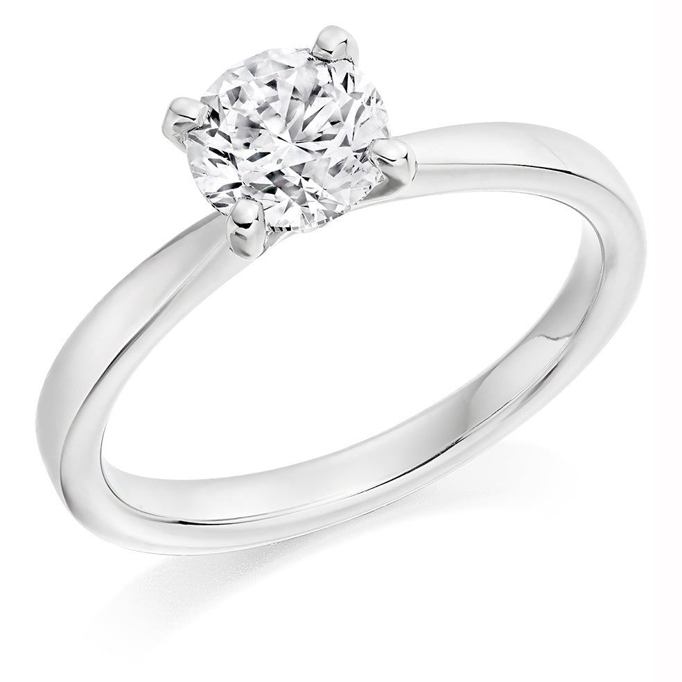 Traditional Solitaire Round Brilliant Engagement Ring 1.0ct in White Gold