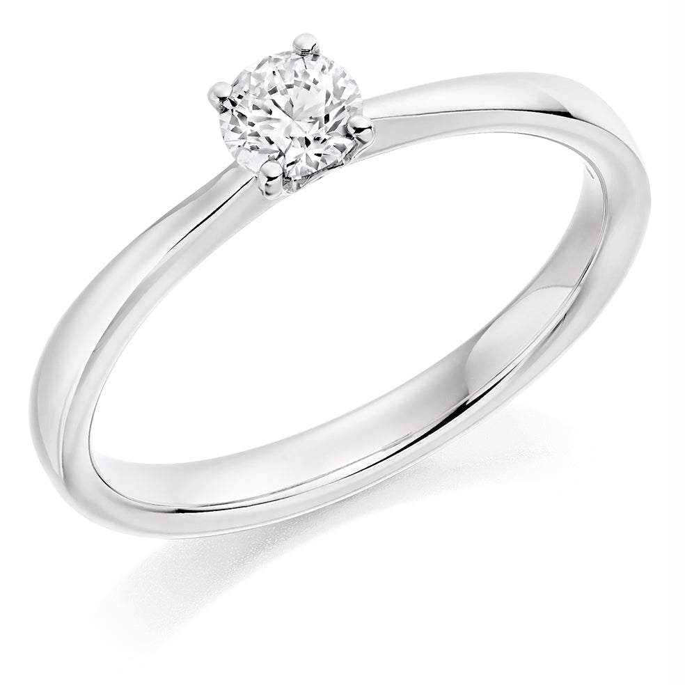 Solitaire Round Brilliant Engagement Ring, 0.25ct in White Gold