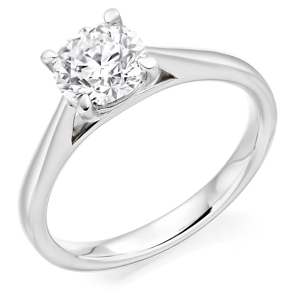 Solitaire Round Brilliant Engagement Ring 1.0ct in White Gold