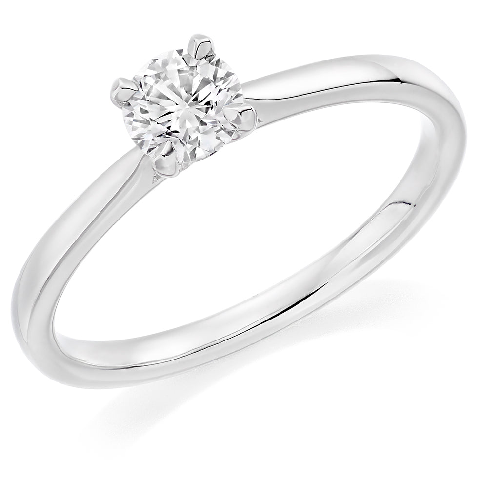 Classic Solitaire Round Brilliant Engagement Ring 0.4ct in White Gold