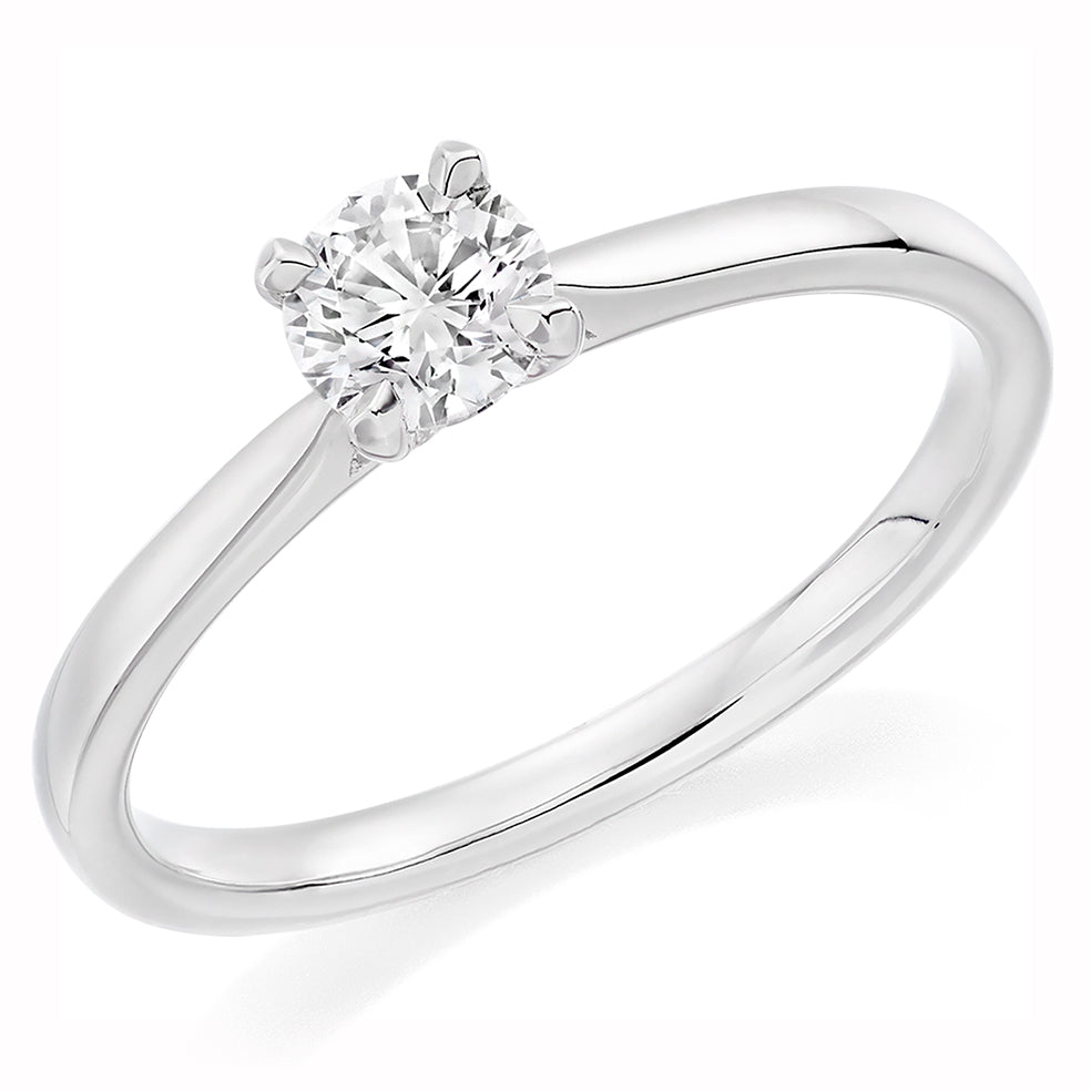 Solitaire Round Brilliant Engagement Ring 0.33ct in White Gold