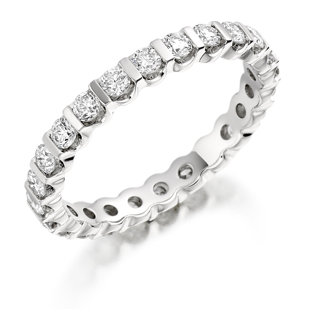Bar-Set Full Eternity Ring, 1.0ct total (FET1025) in White Gold