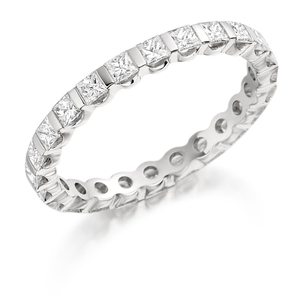 Bar-Set Full Eternity Ring, 1.05ct total in White Gold