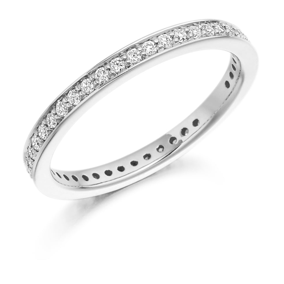 Grain-Set Diamond Full Eternity Ring B, 0.4ct in White Gold