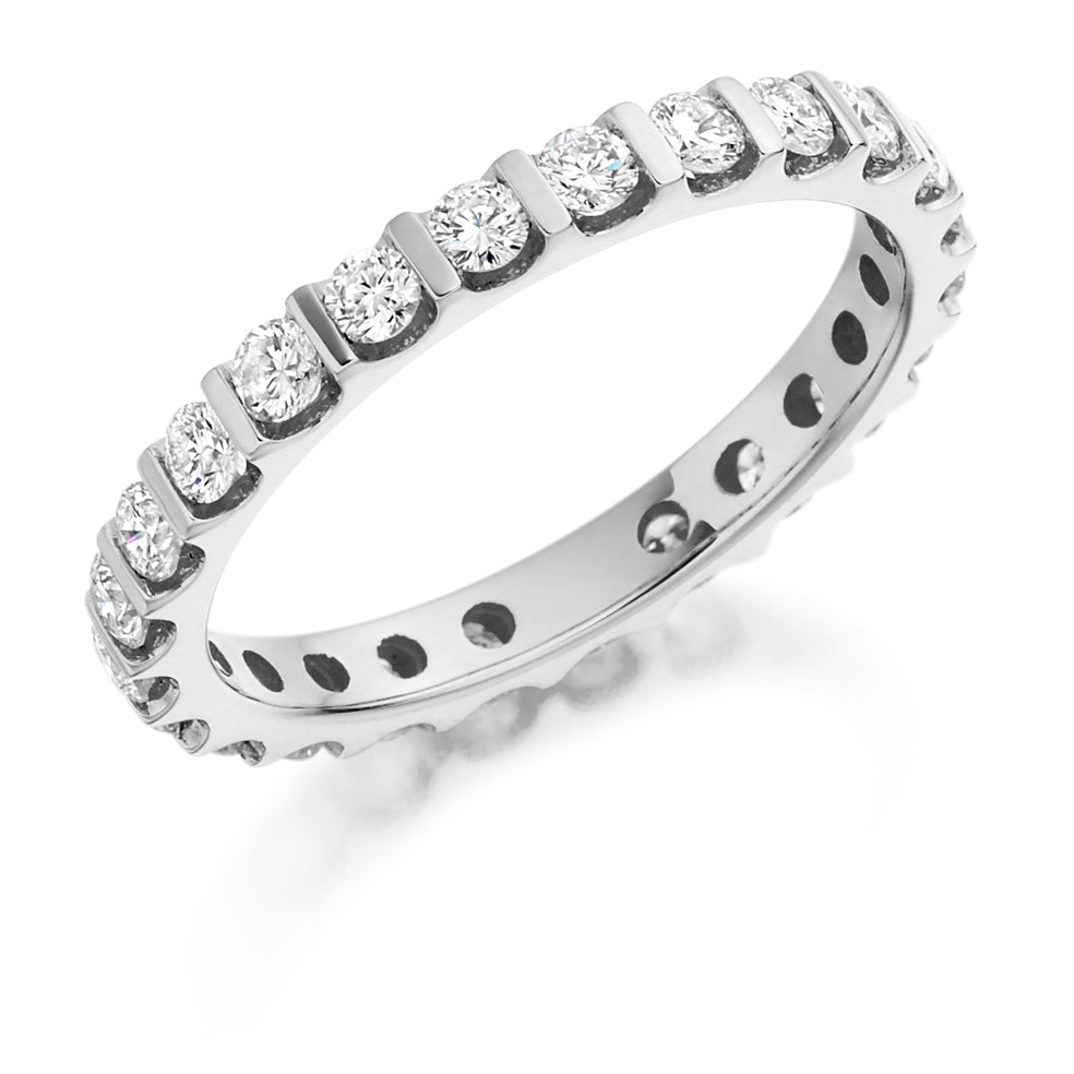 Bar-Set Full Eternity Ring, 1.0ct total (FET1031) in White Gold