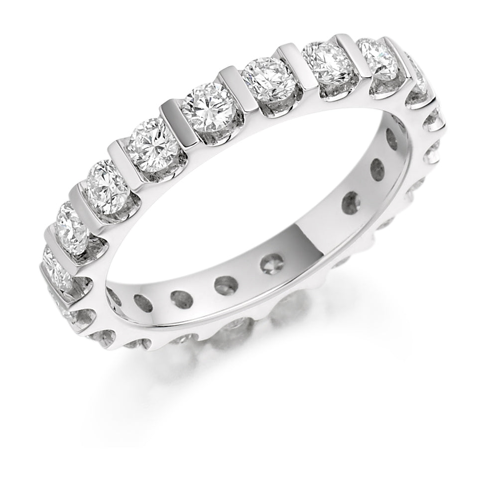 Bar-Set Full Eternity Ring, 1.5ct total (FET1032) in White Gold