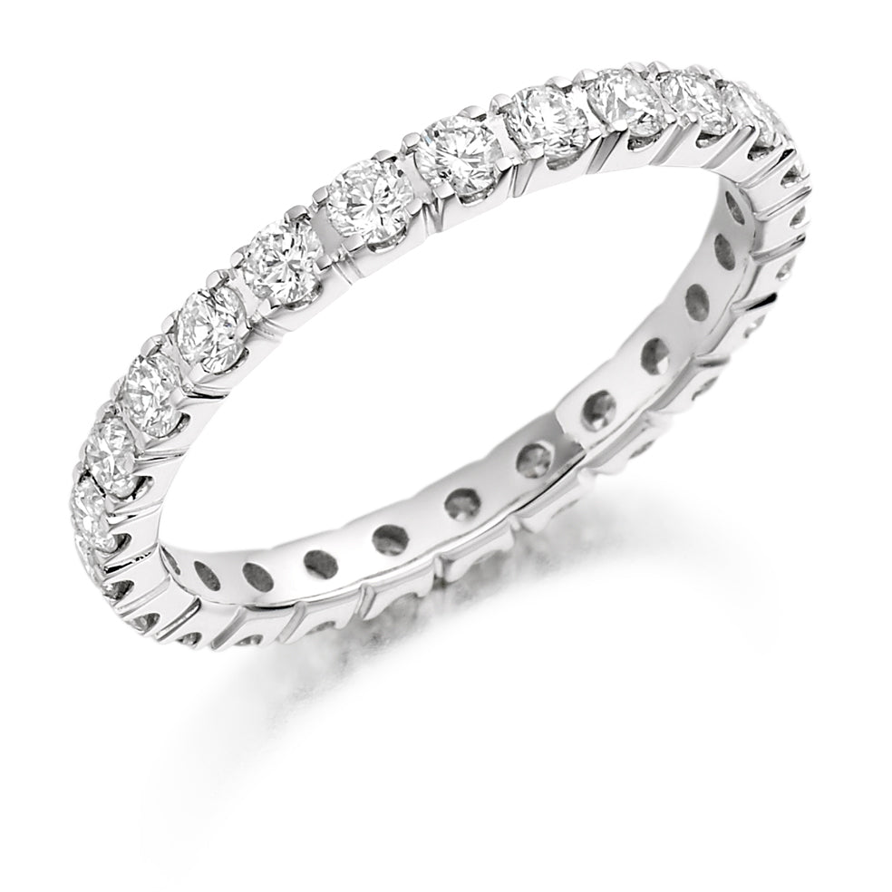 Claw-Set Diamond Full Eternity Ring C, 1.0ct in White Gold