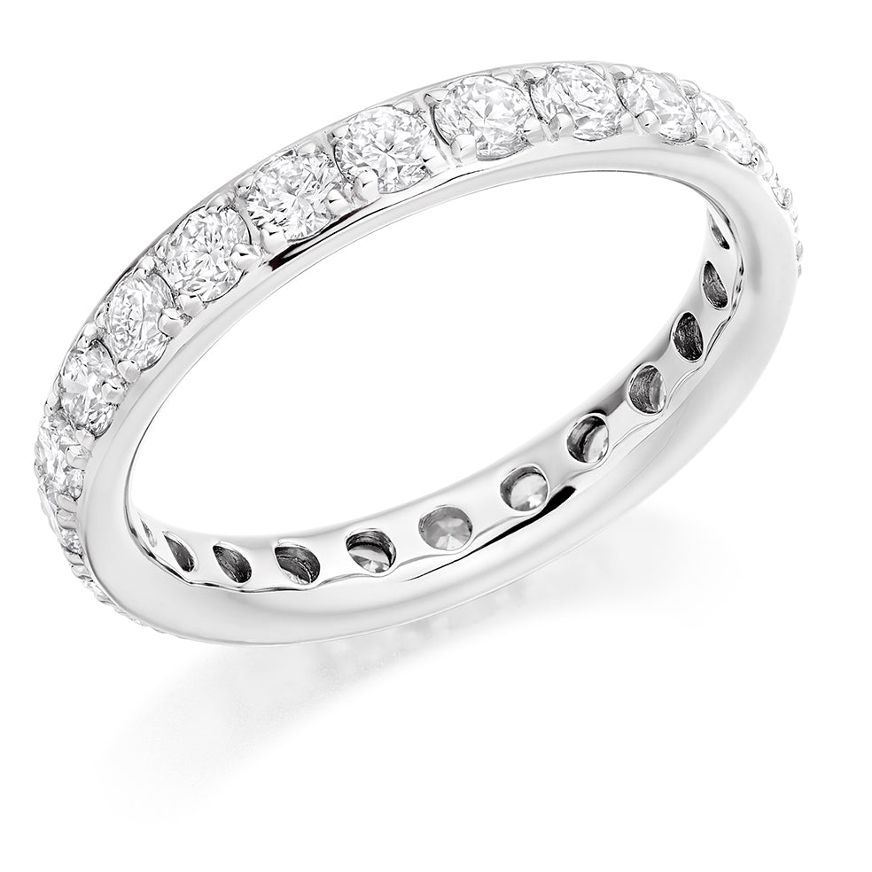Claw-Set Diamond Full Eternity Ring, 1.5ct in White Gold
