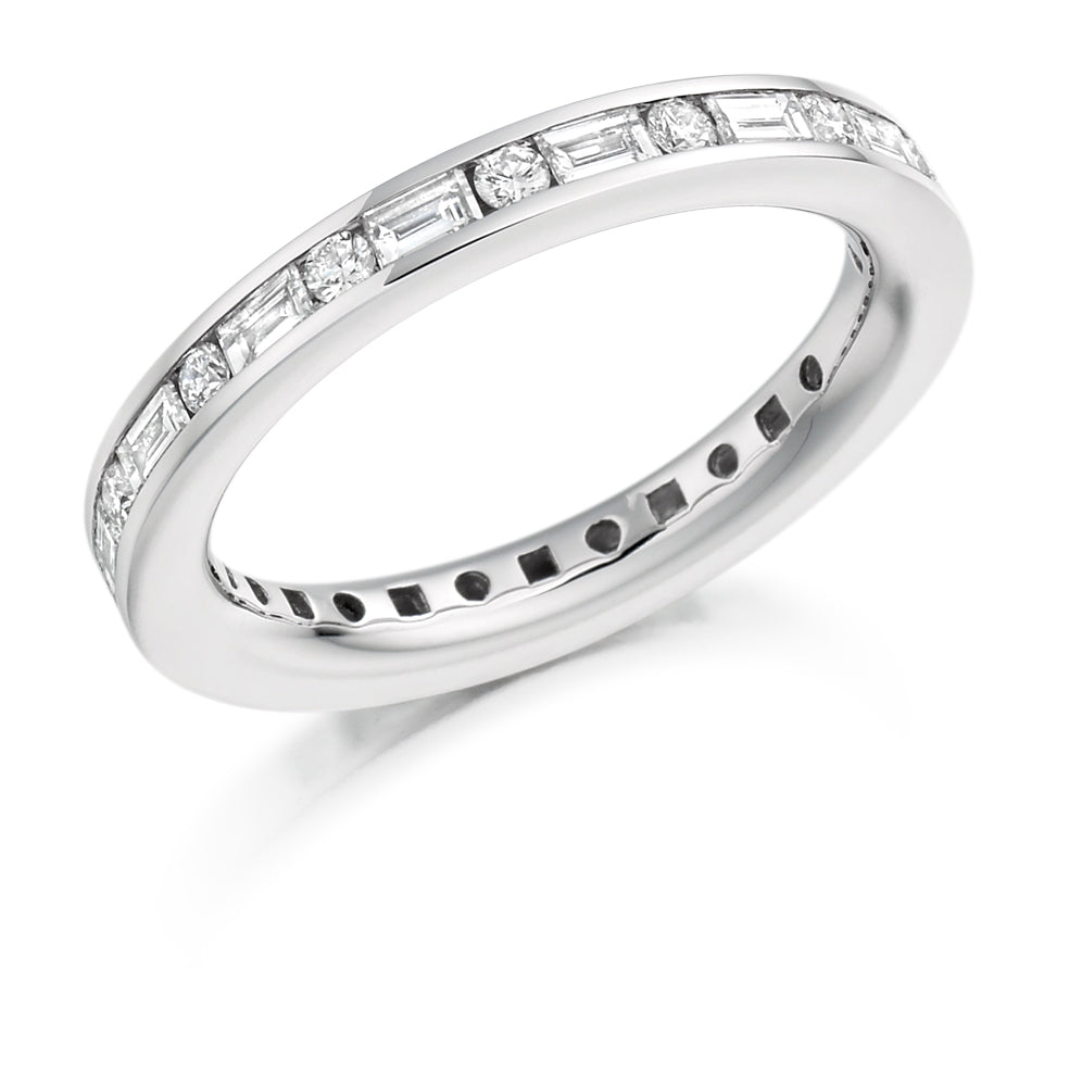 Channel-Set Diamond Full Eternity Ring, 1.05ct in White Gold