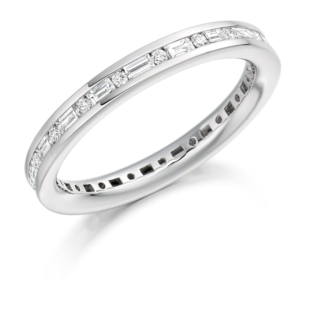 Channel-Set Diamond Full Eternity Ring E, 0.6ct in White Gold