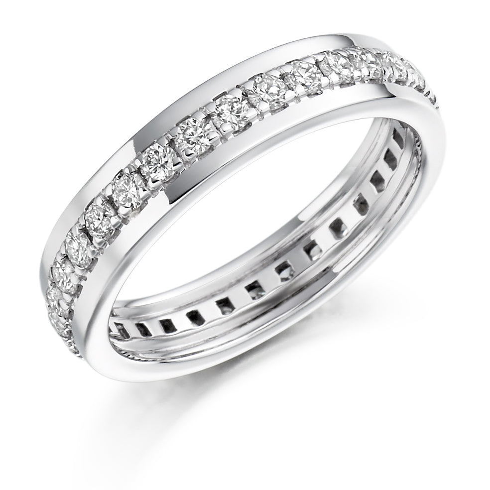 Grain-Set Diamond Full Eternity Ring B, 0.8ct in White Gold