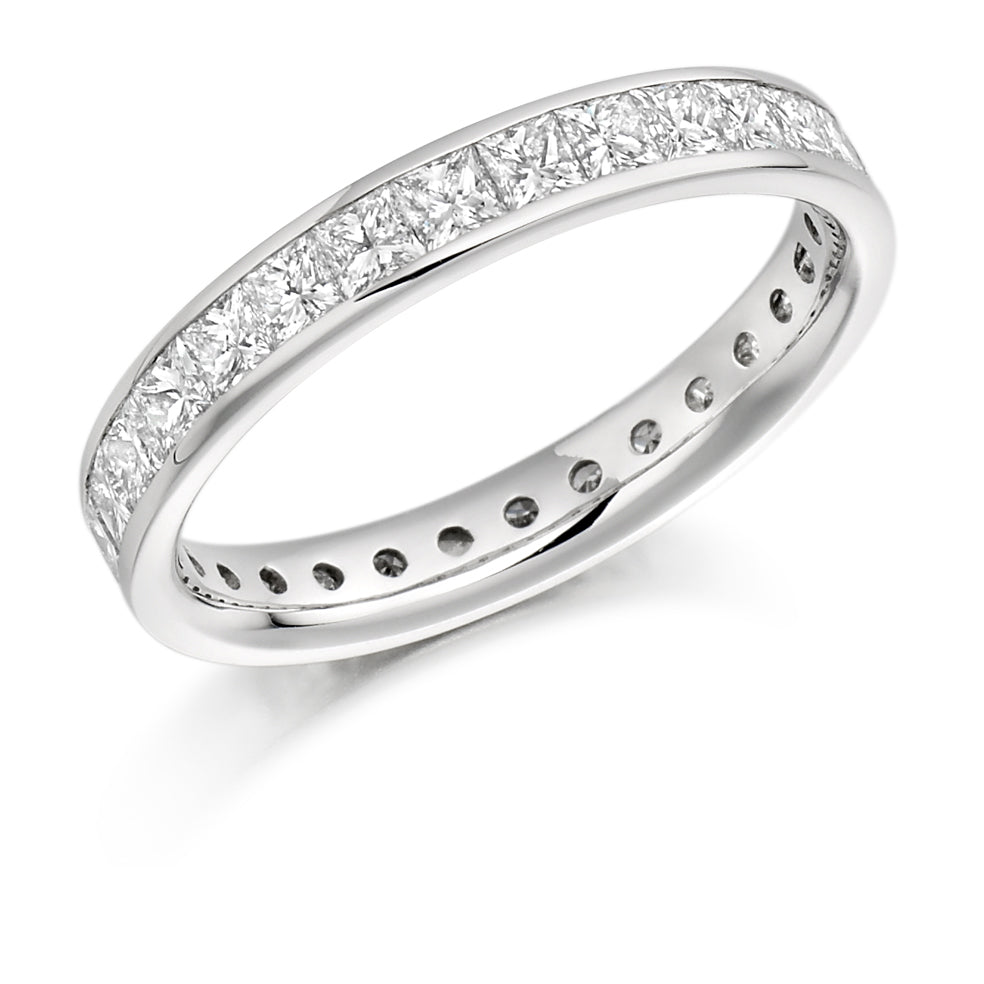 Channel-Set Diamond Full Eternity Ring, 2.0ct in White Gold