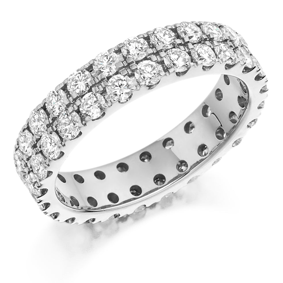 Claw-Set Diamond Full Eternity Ring with Right-Hand, 2.0ct in White Gold