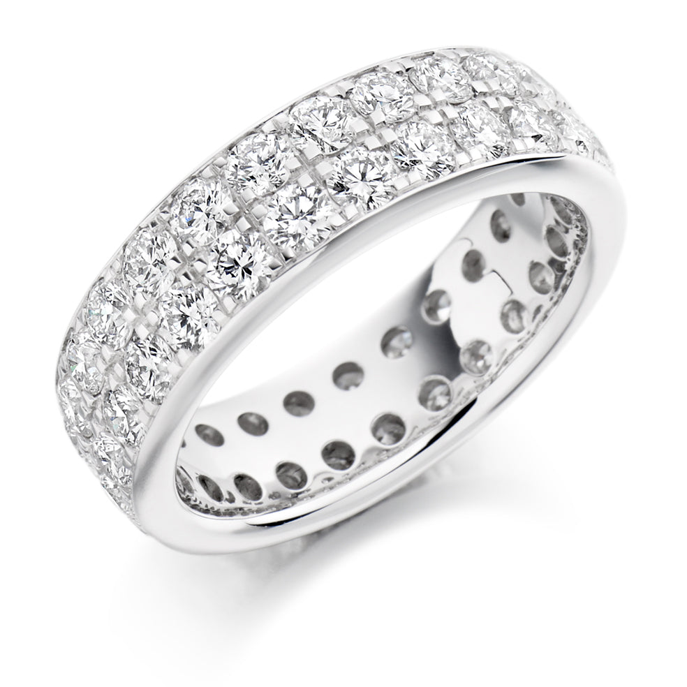 Grain-Set Diamond Full Eternity Ring, 3.1ct in White Gold