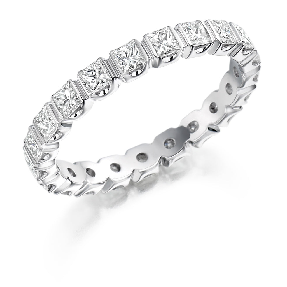Bar-Set Full Eternity Ring, 1.5ct total (FET1103) in White Gold