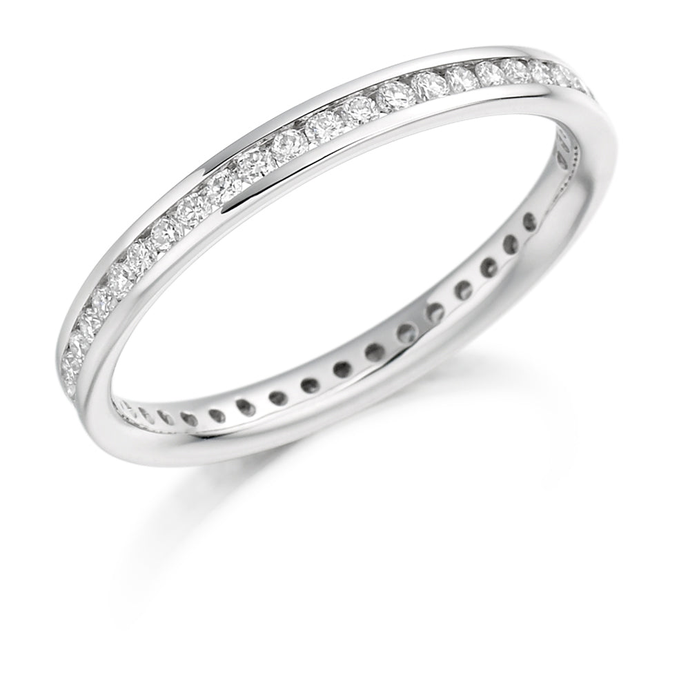 Channel-Set Diamond Full Eternity Ring, 0.42ct in White Gold