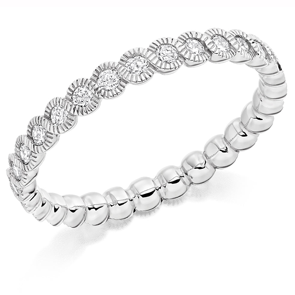 Rubover Full Eternity Ring, 0.5ct total in White Gold