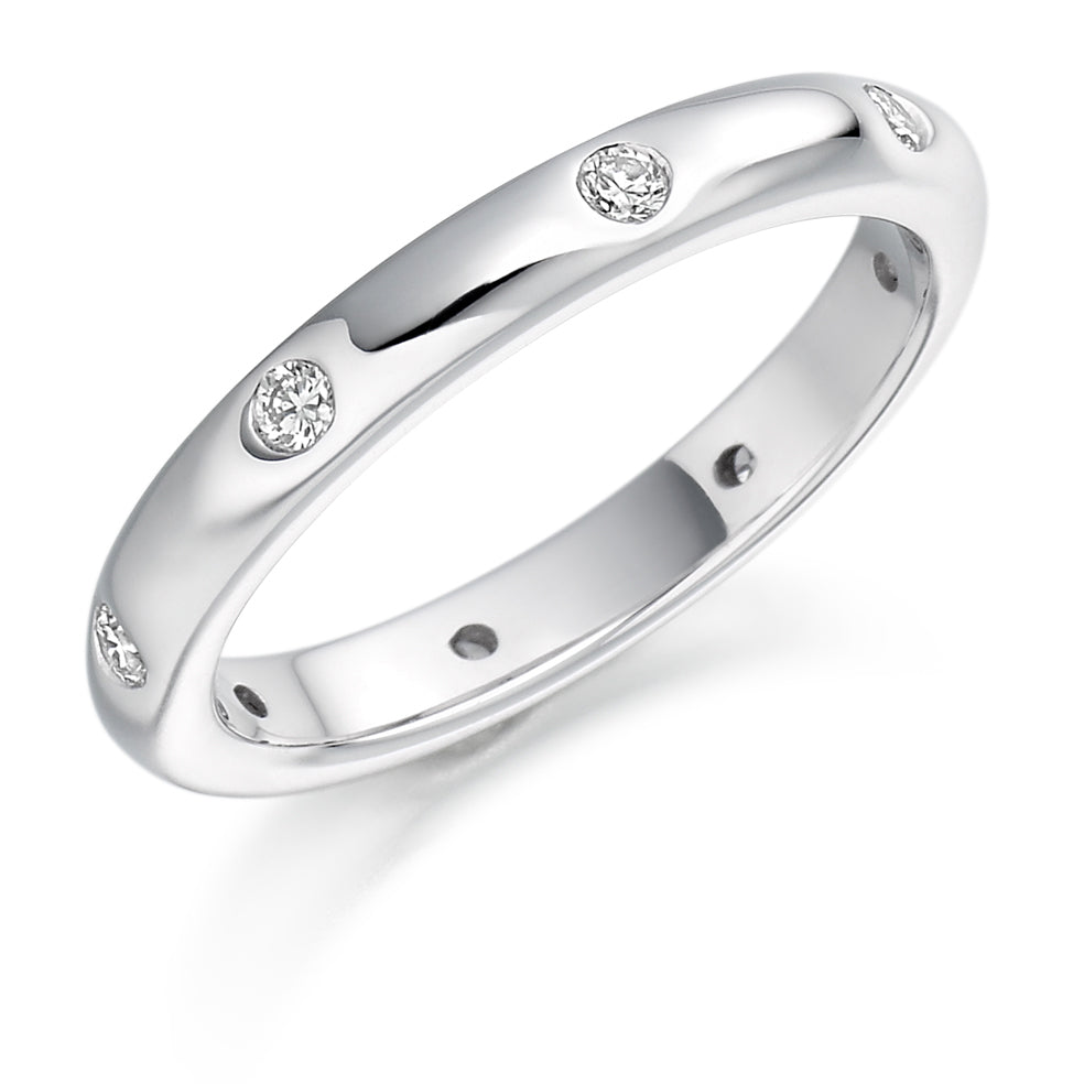 Flush-Set Diamond Full Eternity Ring, 0.24ct in White Gold