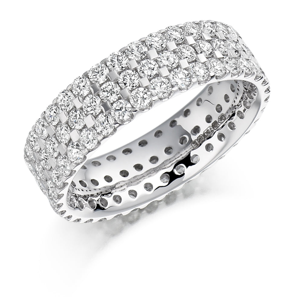 Micro-Pavé Diamond Full Eternity Ring, 2.5ct in White Gold
