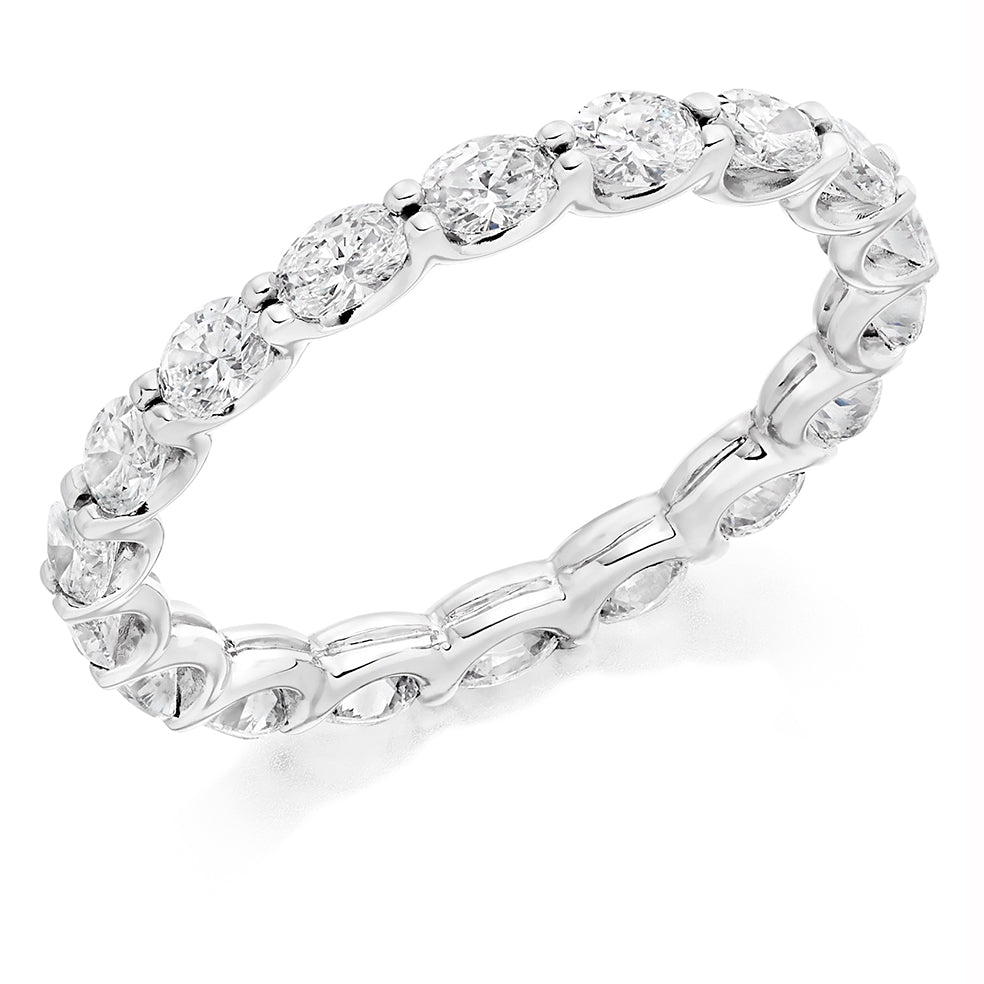 Claw-Set Diamond Full Eternity Ring, 1.3ct in White Gold