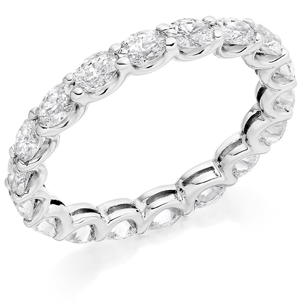 Claw-Set Diamond Full Eternity Ring, 2.0ct in White Gold