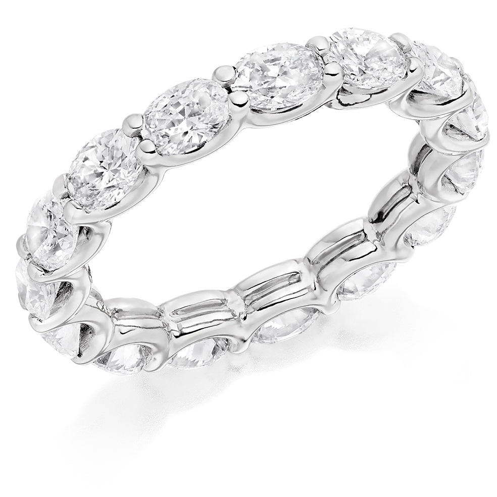 Claw-Set Diamond Full Eternity Ring, 3.0ct in White Gold