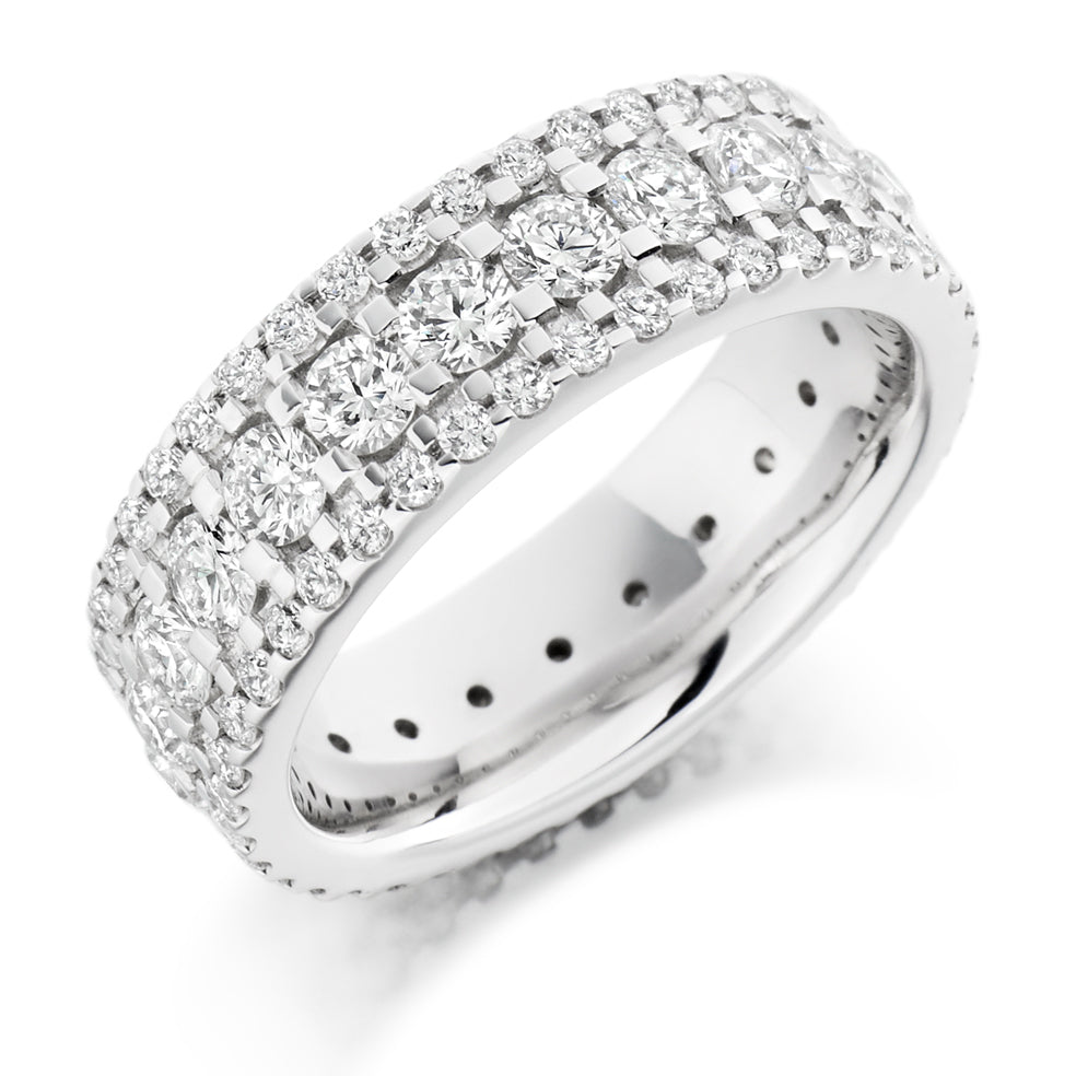 Micro-Claw Full Eternity Ring, 3.0ct total in White Gold