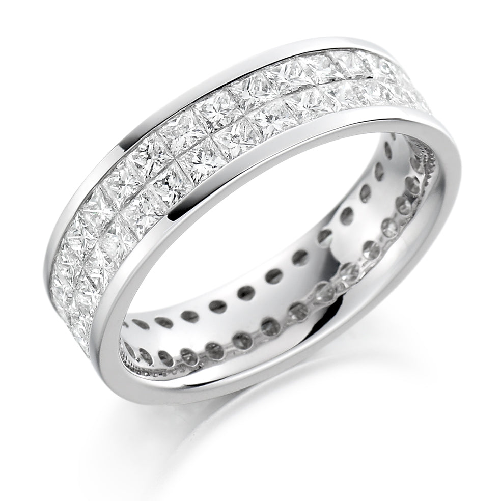 Invisible-Set Channel Full Eternity Ring, 3.15ct total in White Gold