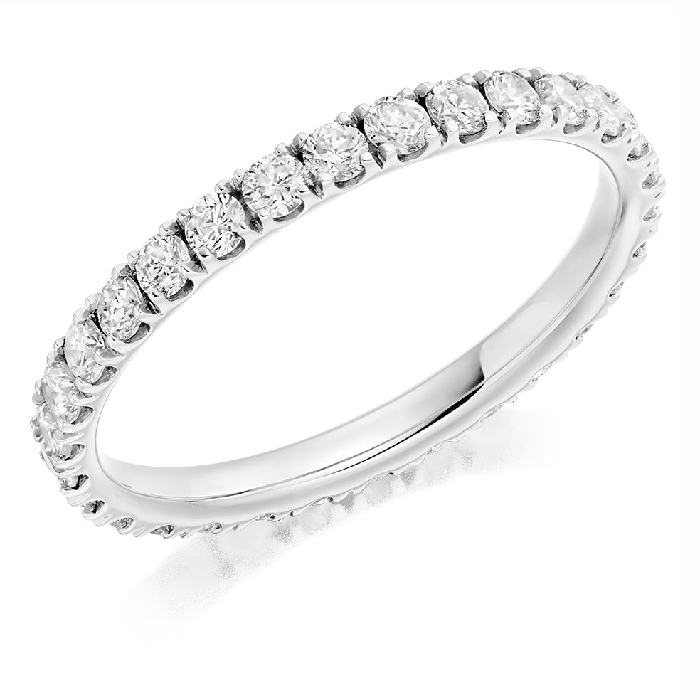 Micro-Claw Diamond Full Eternity Ring, 1.0ct in White Gold
