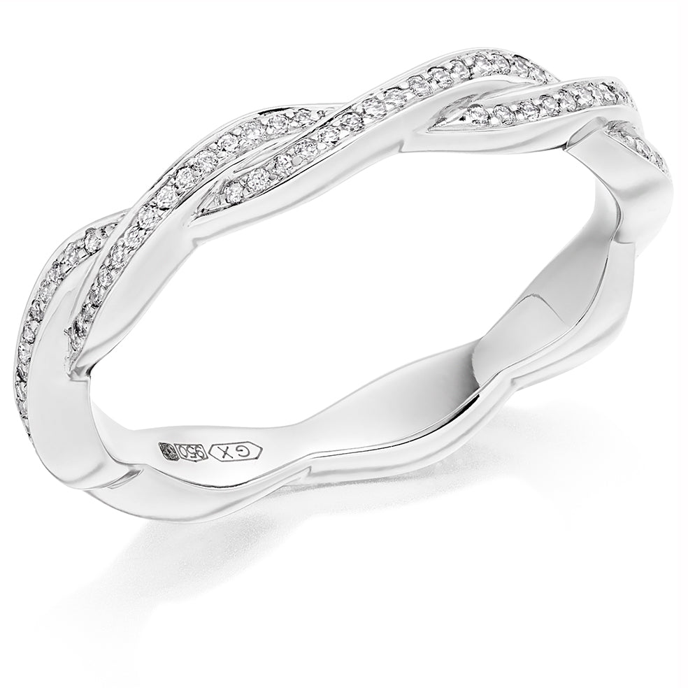 Grain-Set Full Eternity Ring, 0.25ct total in White Gold