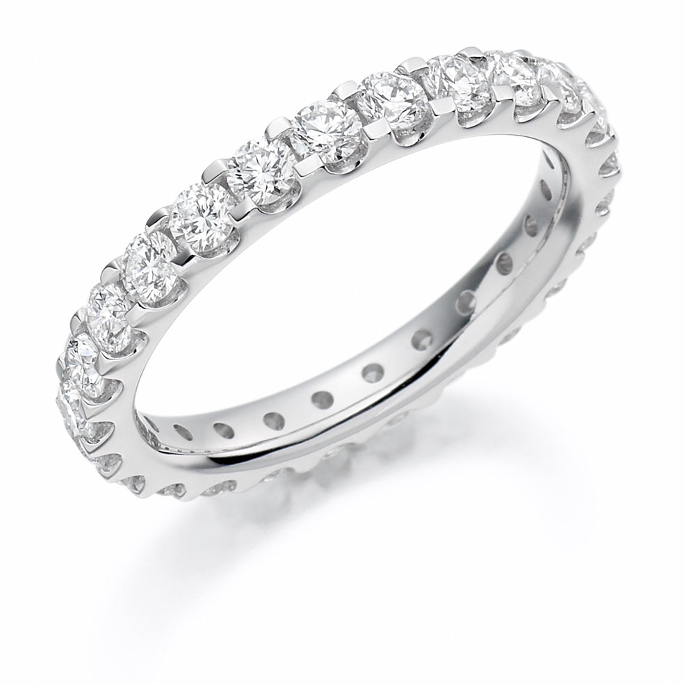 Micro-Claw Diamond Full Eternity Ring, 1.5ct in White Gold
