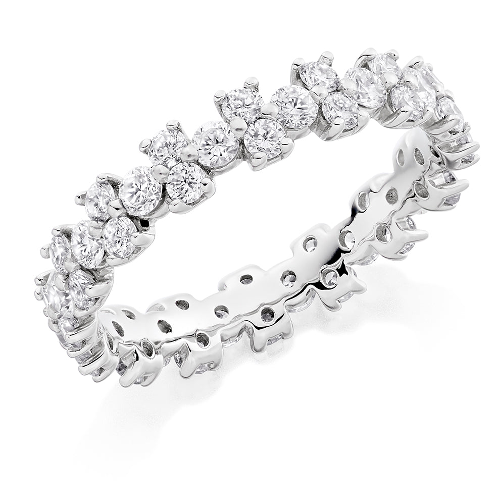 Claw-Set Full Eternity Ring, 1.5ct total in White Gold