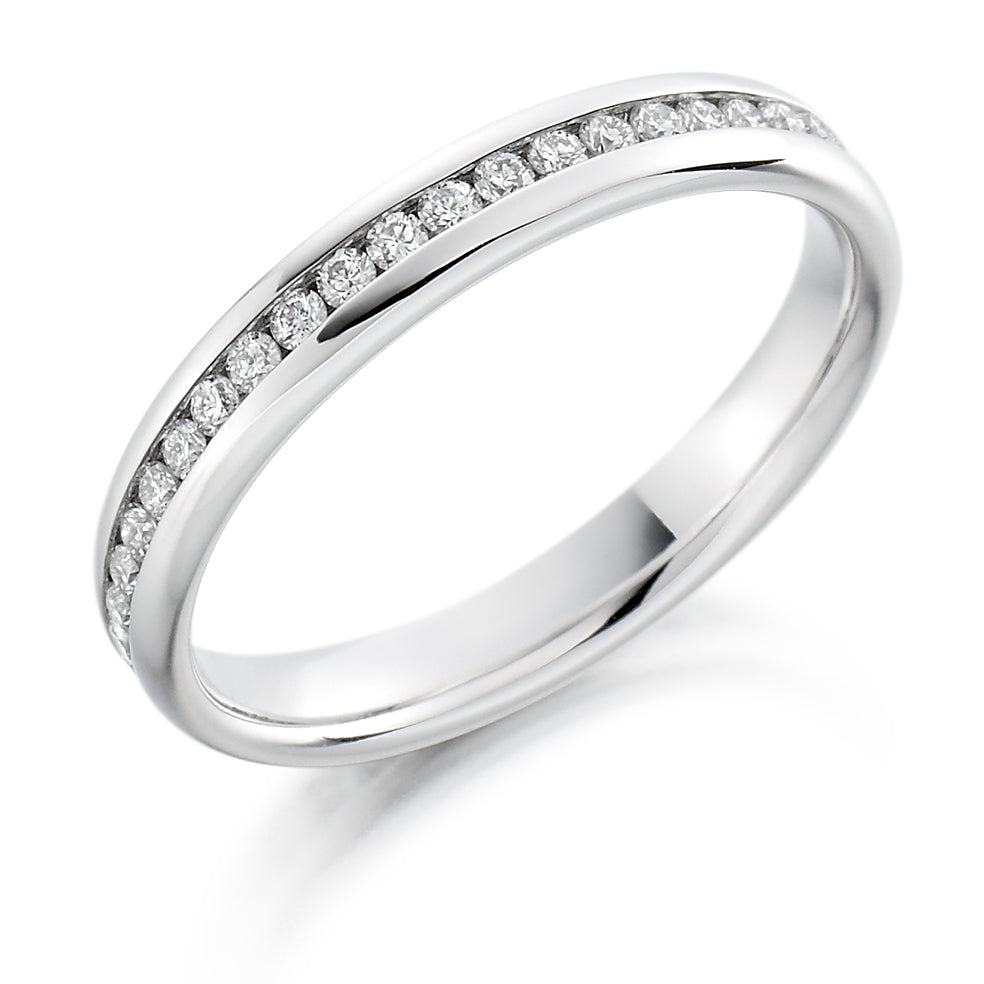 Channel-Set Diamond Full Eternity Ring, 0.45ct in White Gold