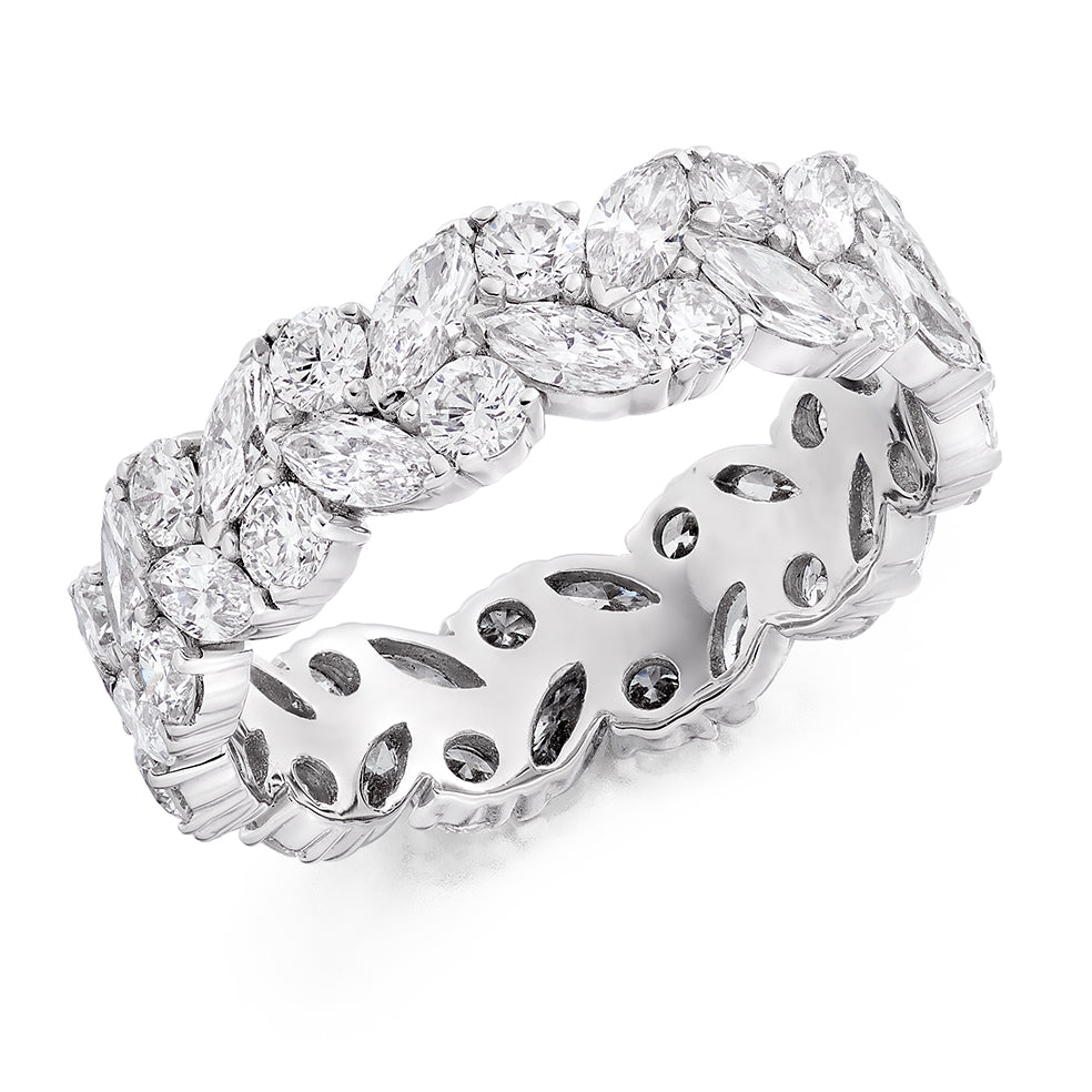 Claw-Set Diamond Full Eternity Ring, 2.8ct in White Gold