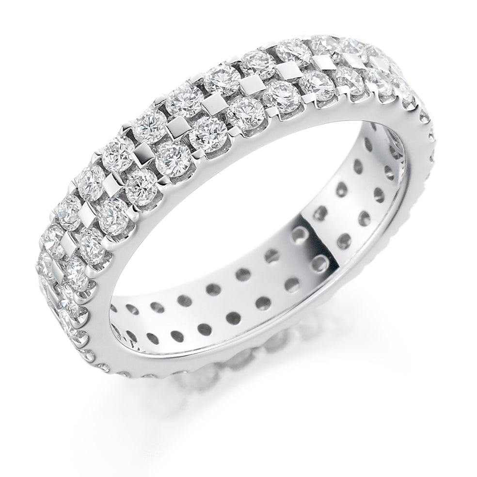 Micro-Claw Diamond Full Eternity Ring, 1.51ct in White Gold