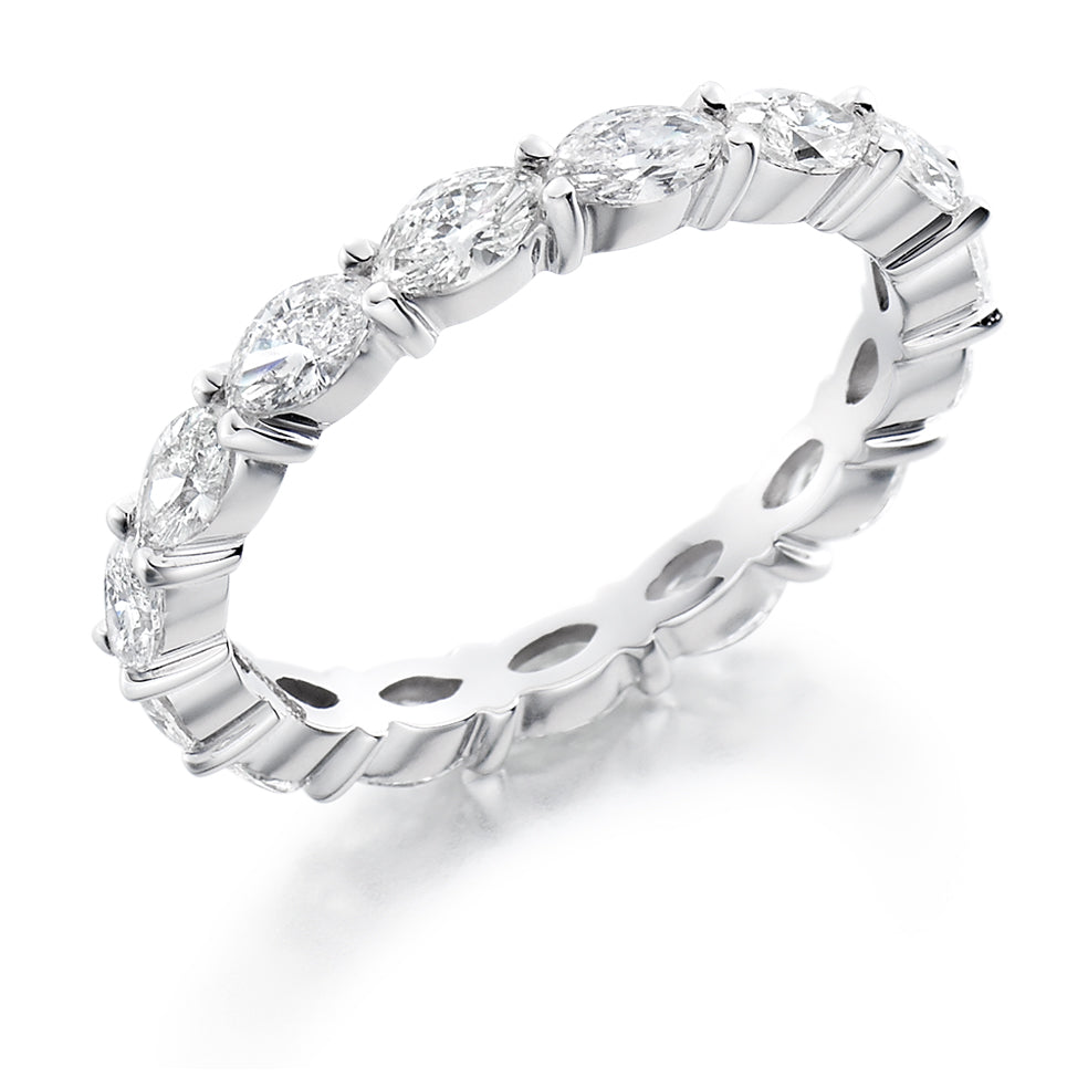 Claw-Set Diamond Full Eternity Ring D, 1.5ct in White Gold