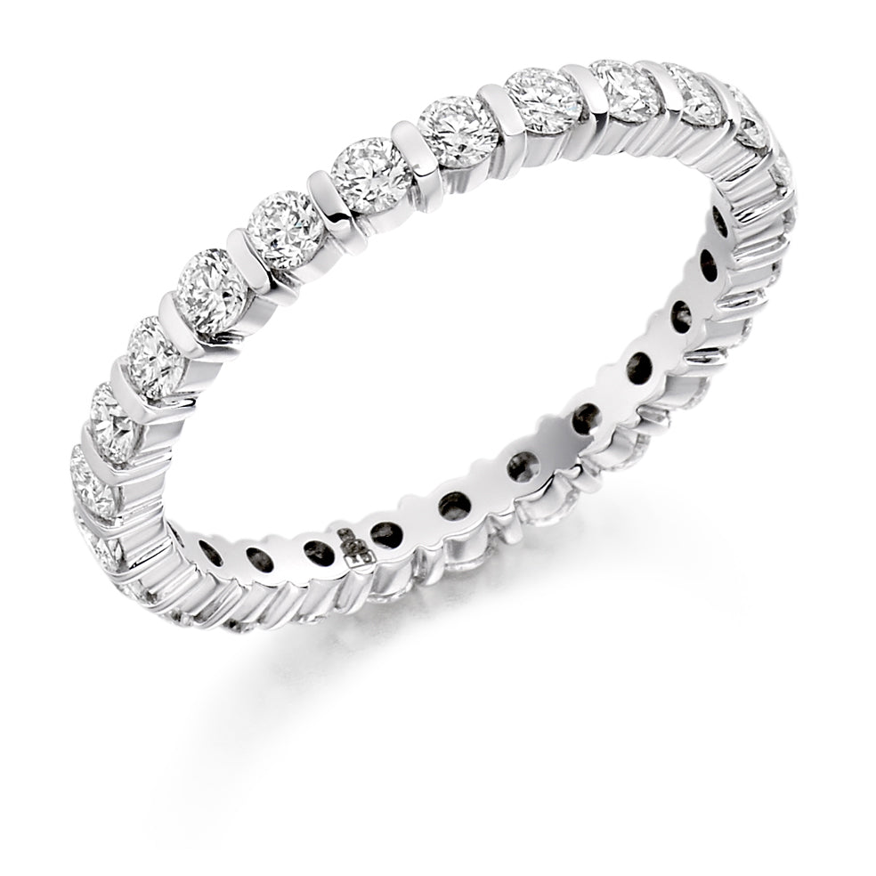 Bar-Set Full Eternity Ring, 1.0ct total (FET1223) in White Gold