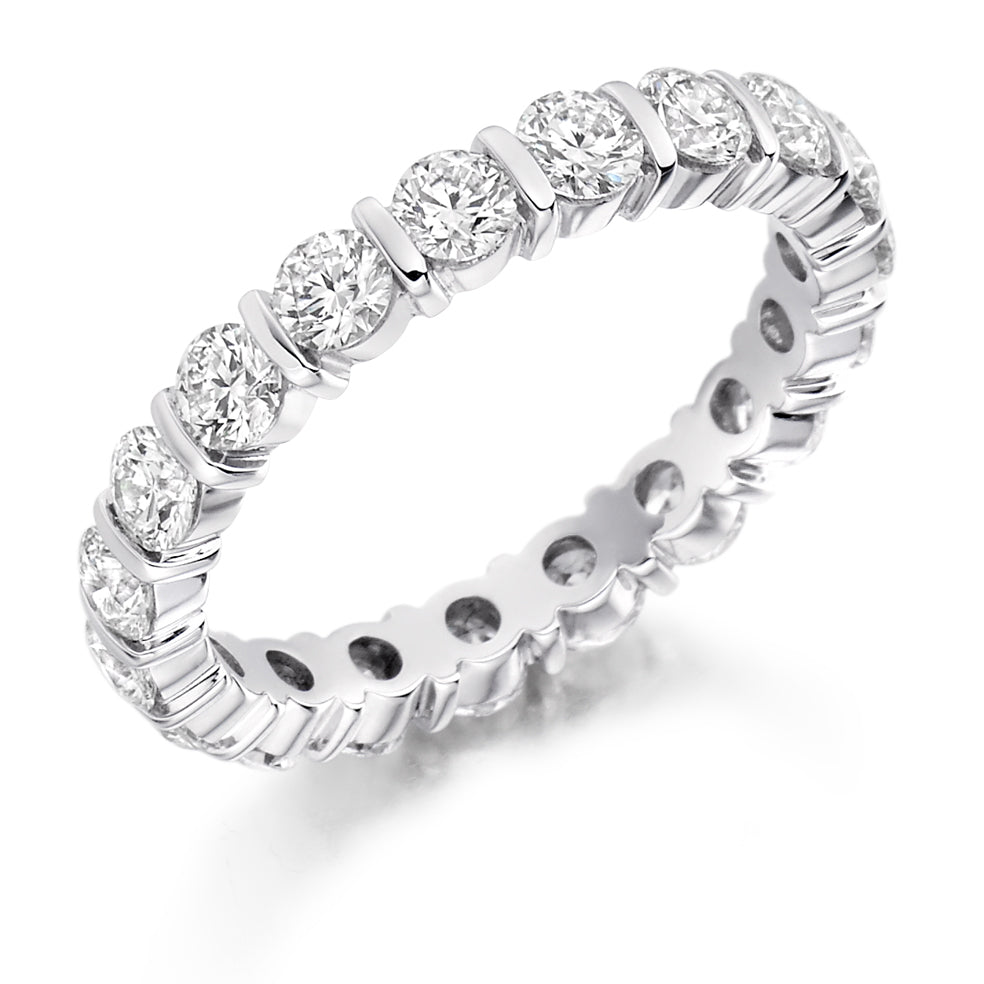 Bar-Set Full Eternity Ring, 2.0ct total (FET1224) in White Gold
