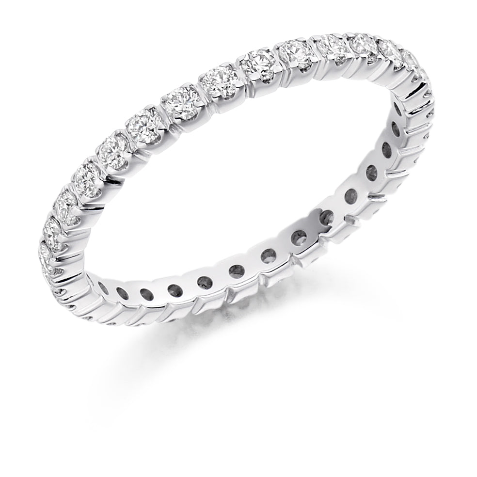 Claw-Set Diamond Full Eternity Ring, 0.55ct in White Gold