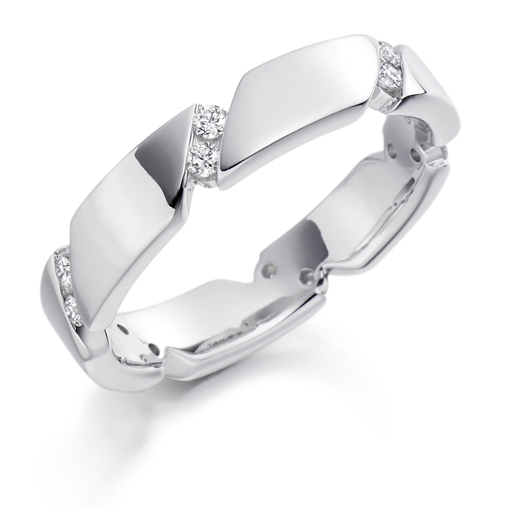Channel-Set Full Eternity Ring, 0.2ct total in White Gold