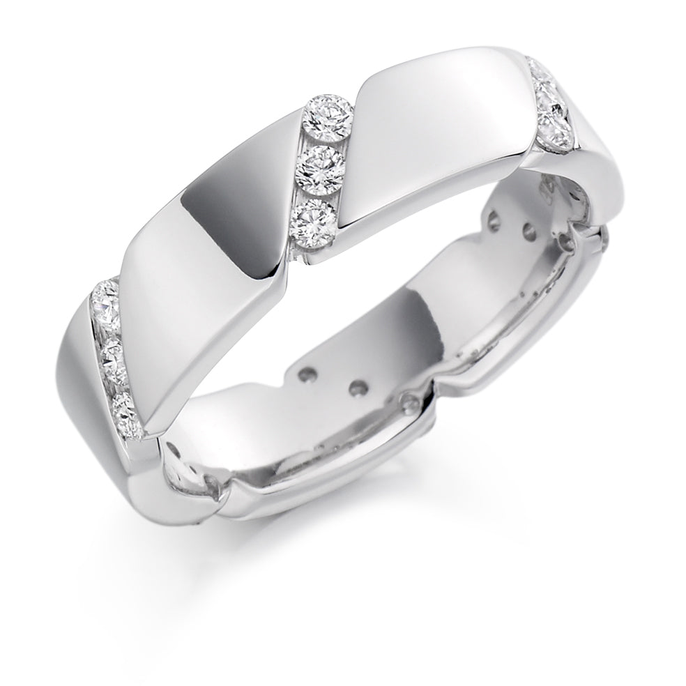 Channel-Set Full Eternity Ring, 0.4ct total in White Gold