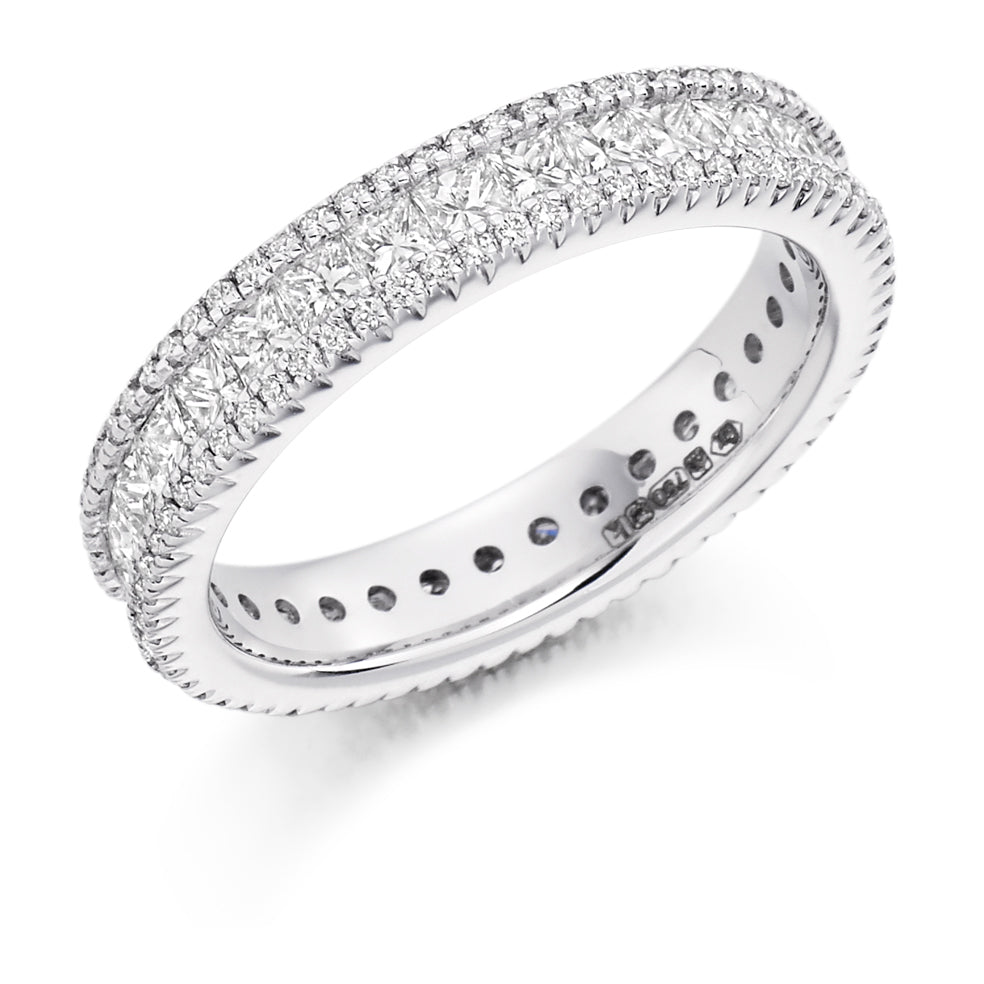 Channel & Micro-Claw Full Eternity Ring, 2.0ct total in White Gold