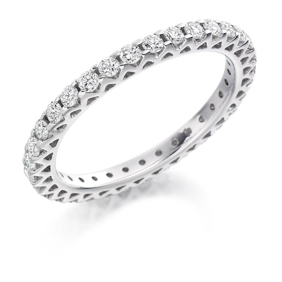 Micro-Claw Diamond Full Eternity Ring C, 0.75ct in White Gold