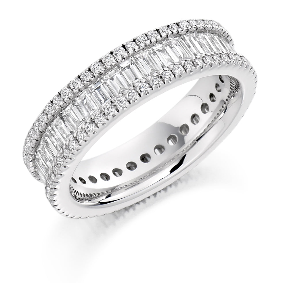 Channel & Micro-Claw Full Eternity Ring, 2.6ct total in White Gold