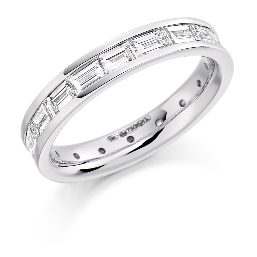 Channel-Set Diamond Full Eternity Ring with Right-Hand B, 2.0ct in White Gold