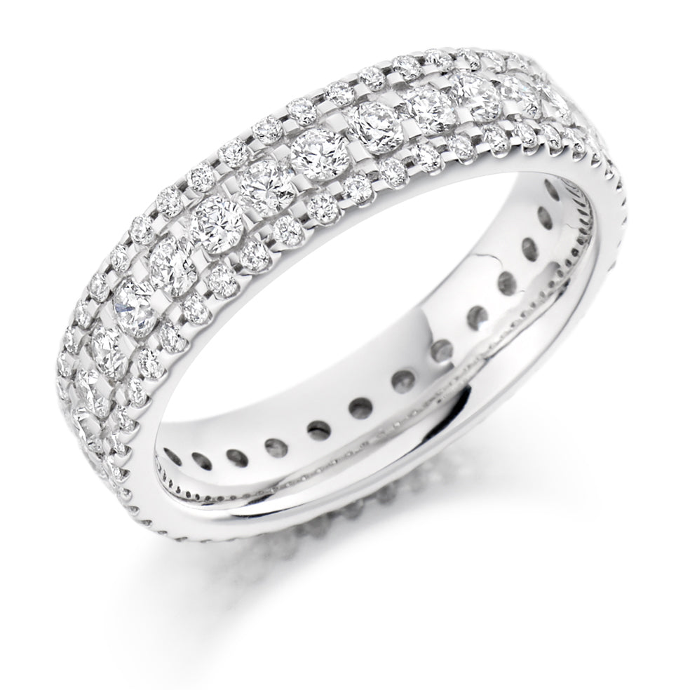 Micro-Claw Full Eternity Ring, 1.6ct total in White Gold