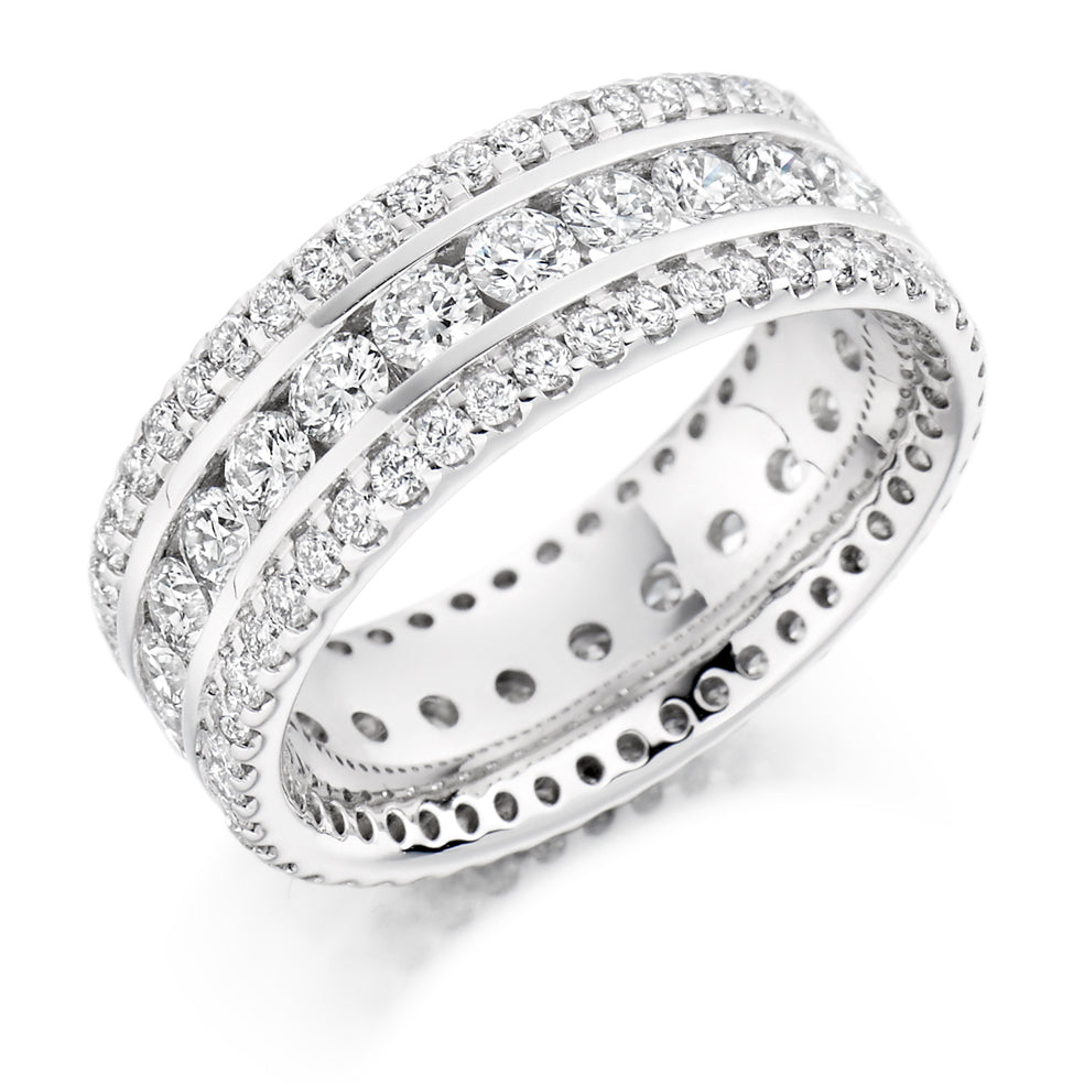 Channel & Micro-Claw Full Eternity Ring, 2.5ct total (FET1358) in White Gold