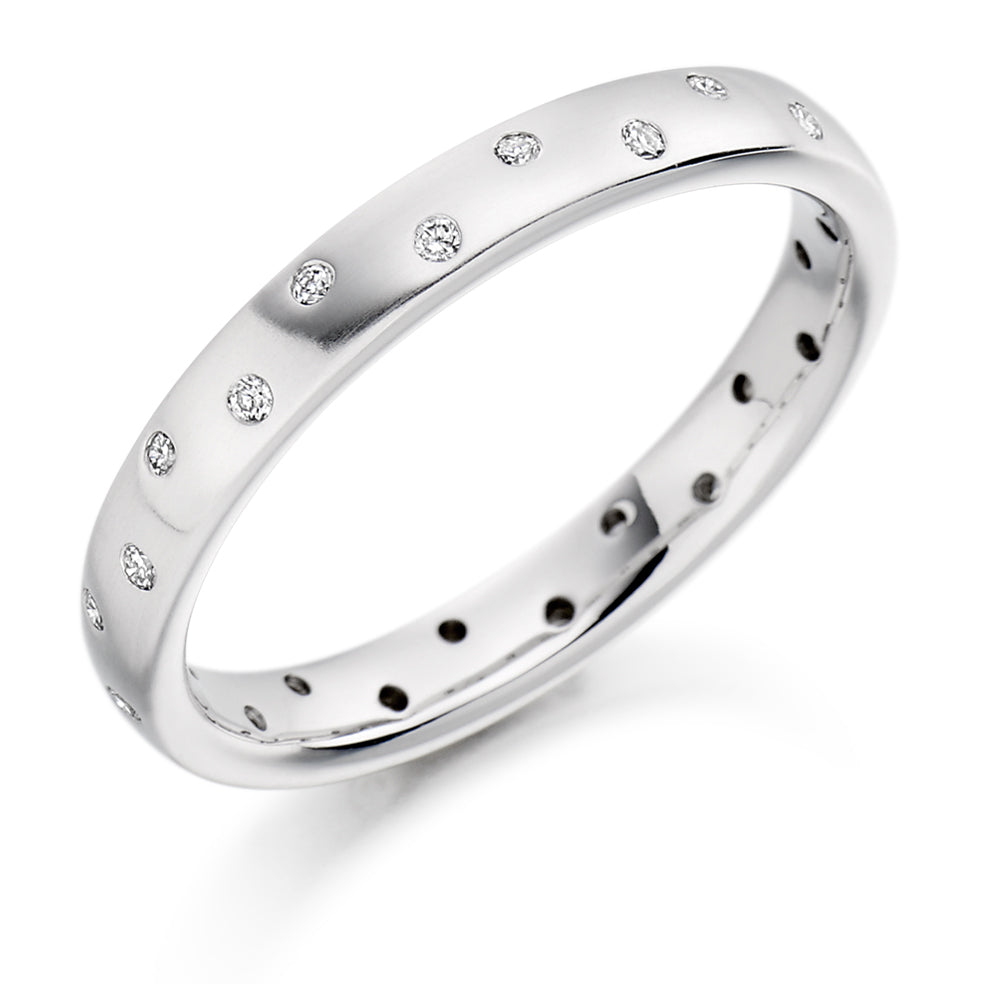 Flush-Set Diamond Full Eternity Ring, 0.15ct in White Gold