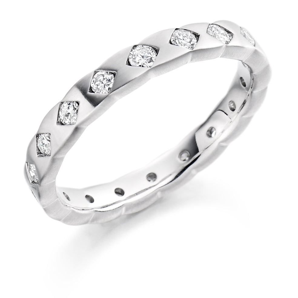 Flush-Set Full Eternity Ring, 0.55ct total in White Gold